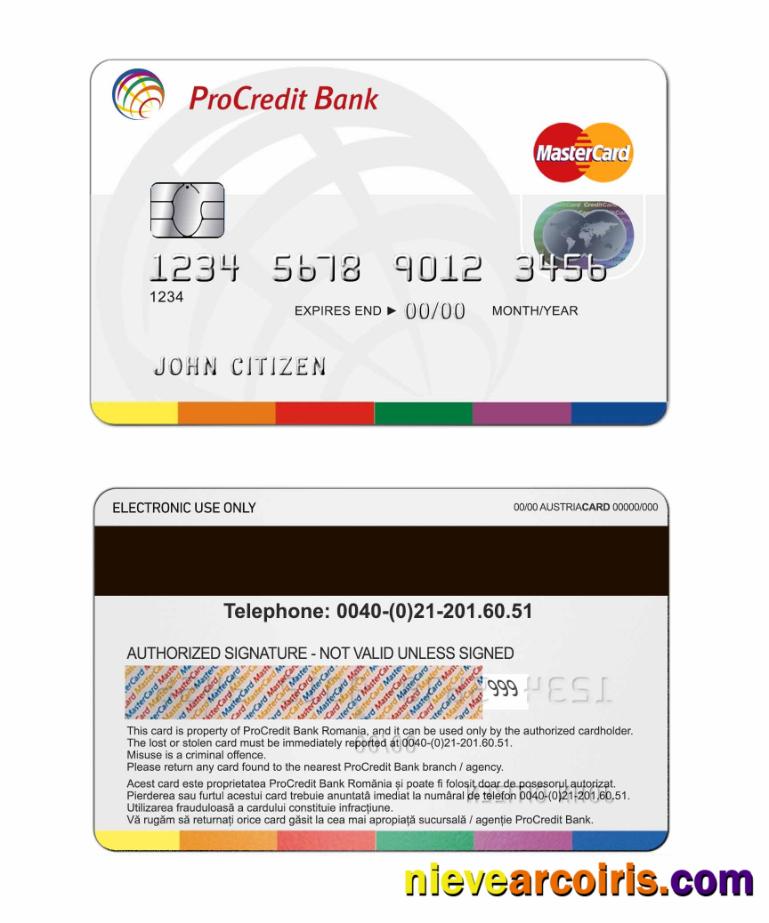 Romania ProCredit bank mastercard